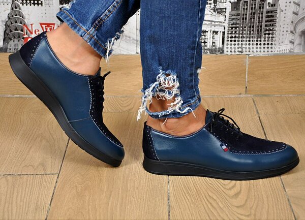 Chaussures Derby Homme Bleu