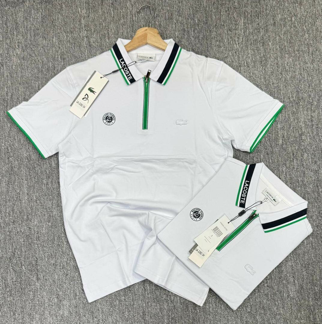 Polo Lacoste en coton zippé