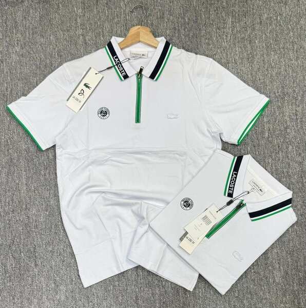 Polo Lacoste en coton zippé