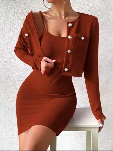 Dress with cover jacket