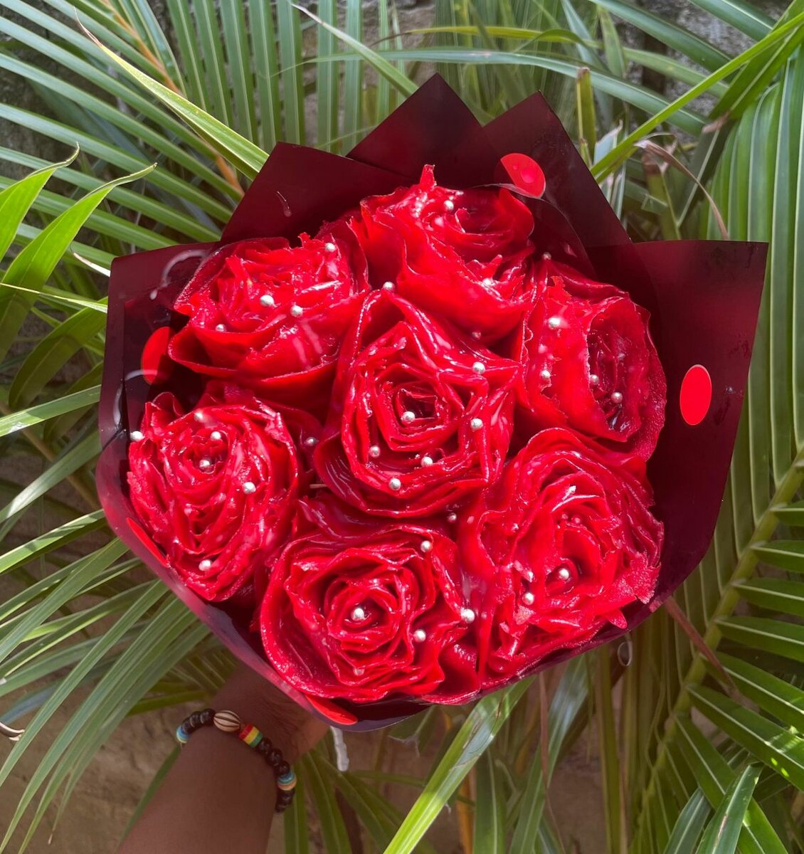 Bouquet rose bonbons