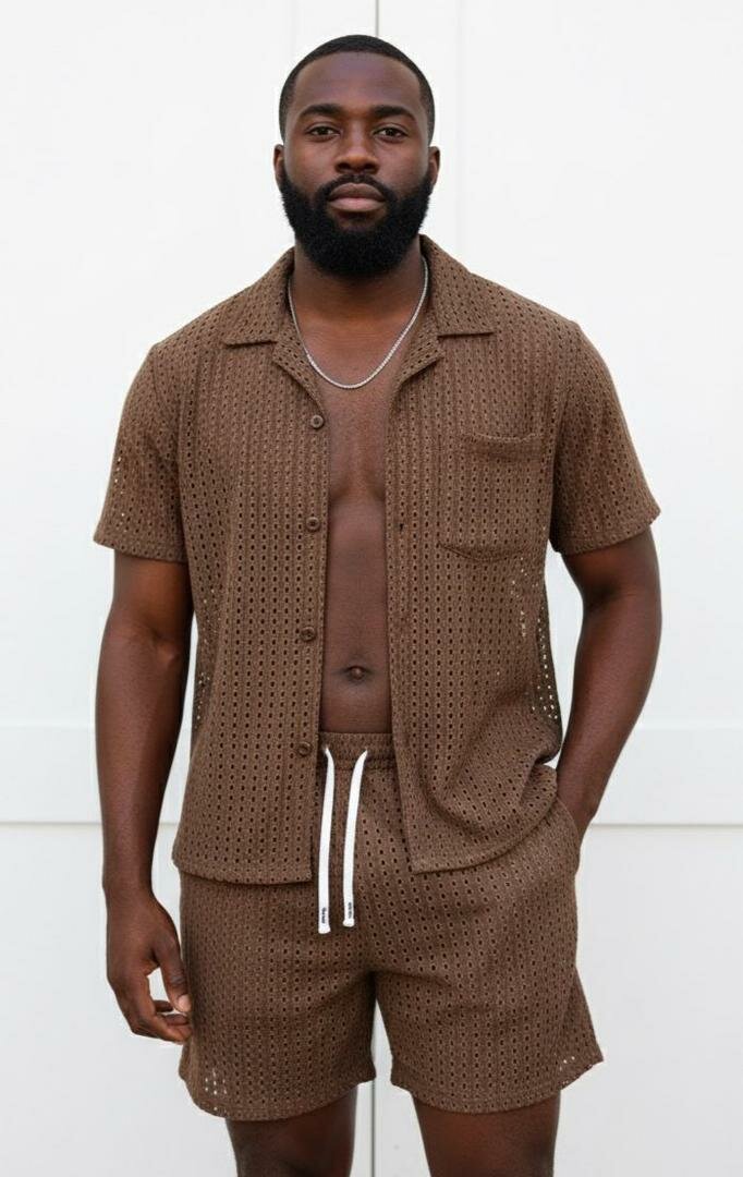 Tenue d'été marron ajourée