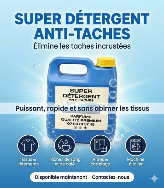 Super détergent anti-tâches puissant