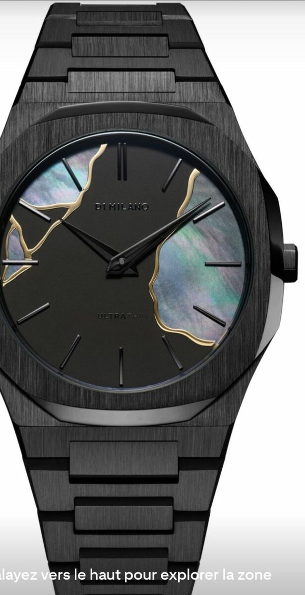 Montre élégante en acier noir