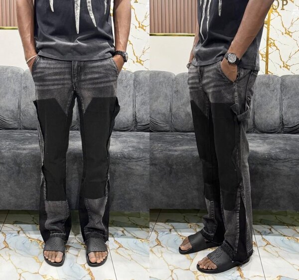 Jean homme patchwork noir