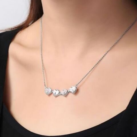 Collier Cœur et Trèfle Argenté