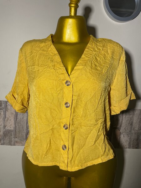 Chemisier Jaune Femme Élégant