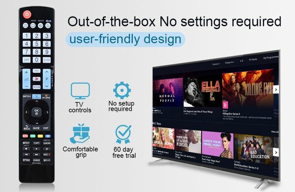 Télécommande universelle TV ergonomique