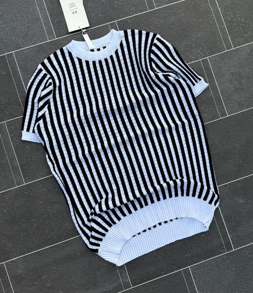 Pull rayé à manches courtes