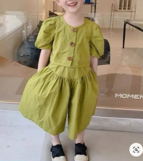 Light Green Dress For Girl ( Fabric Lawn)