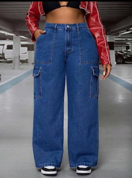 Jeans larges taille haute