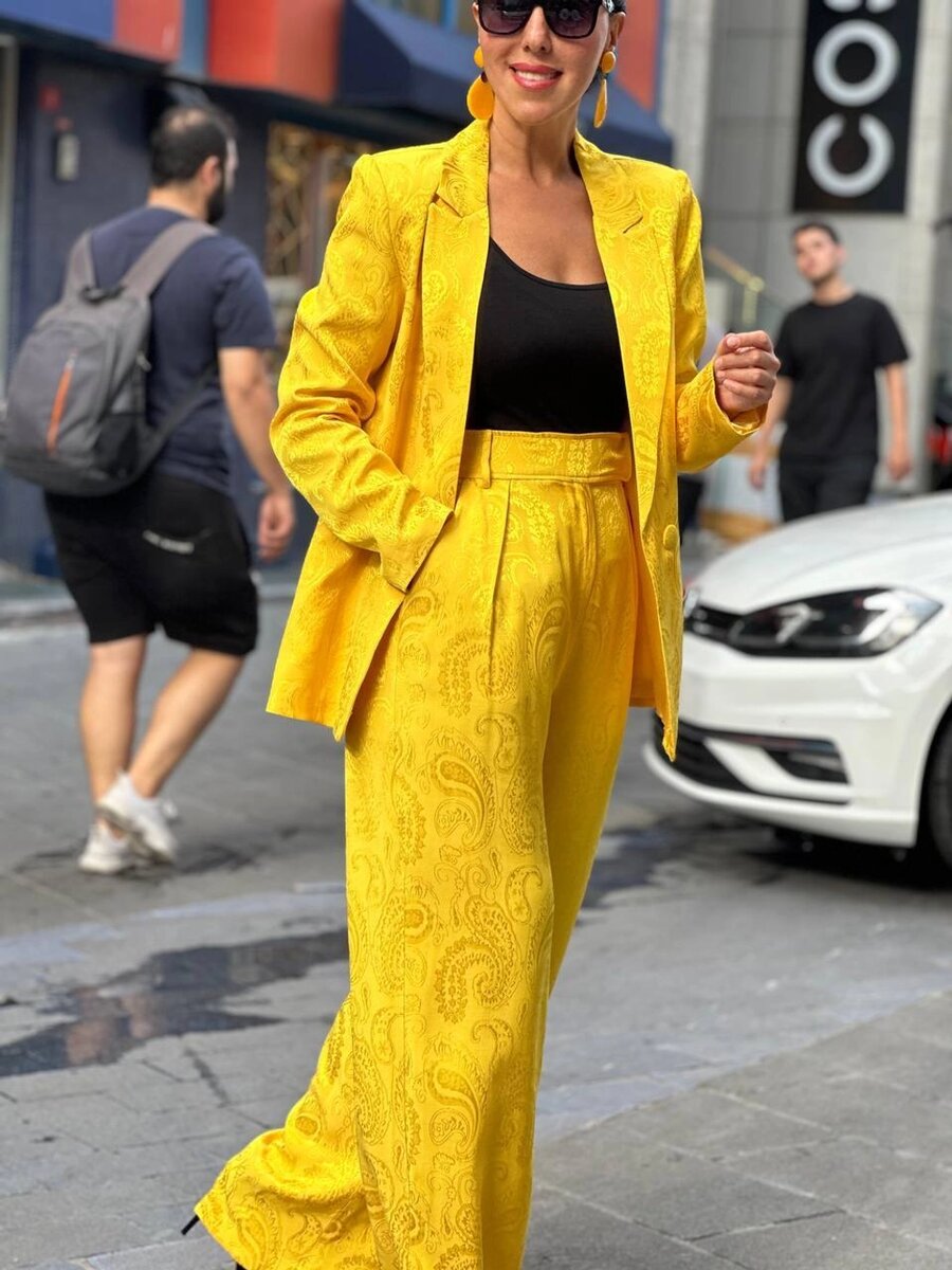 BLAZER jacket palazzo set suit