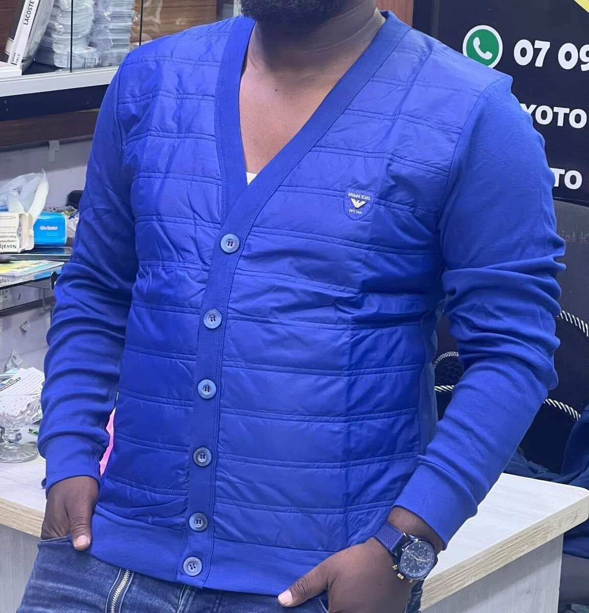 Cardigan matelassé homme