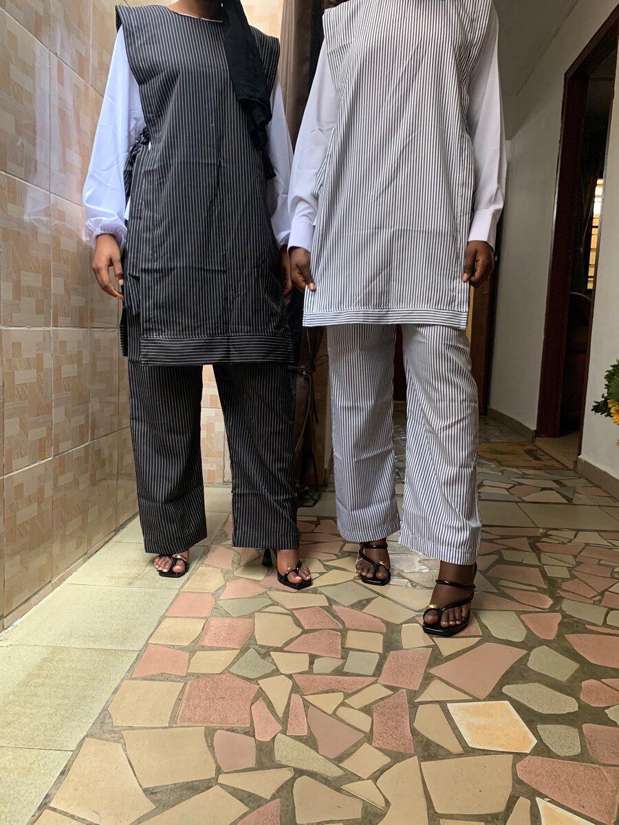 Ensemble tunique rayée femme