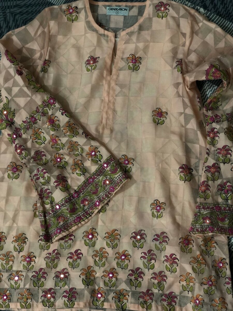 Mirror work short kurti