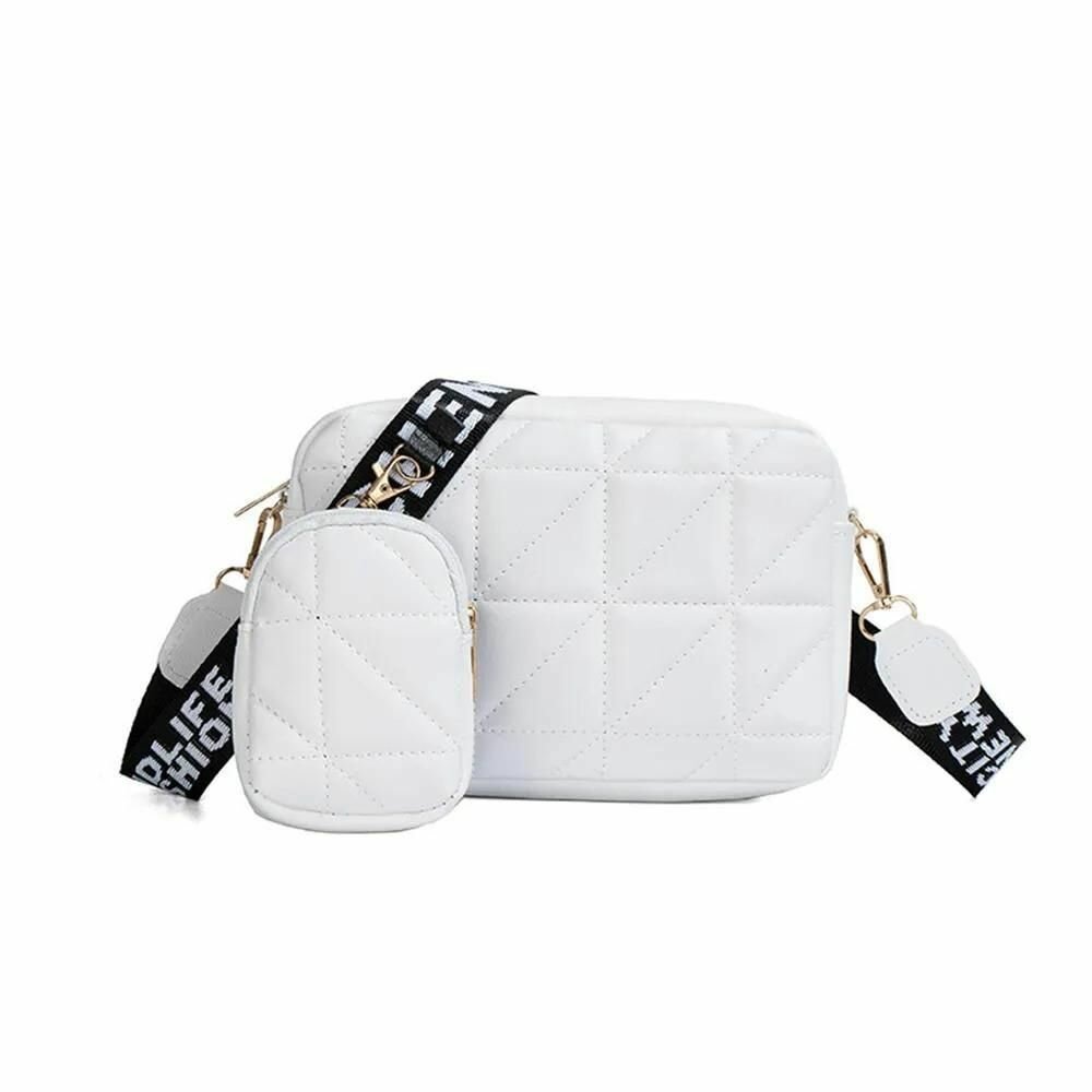 Girl's White PU Leather Embroidered Crossbody bag