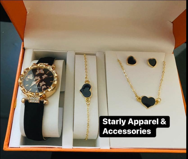 Ensemble montre et décoration noir