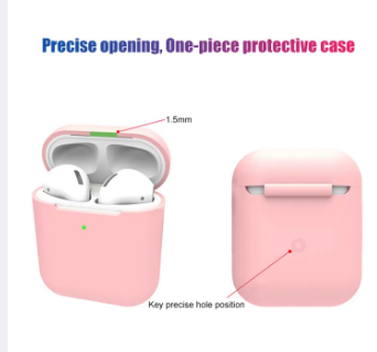 Only earphone case Ultrathin Case for Air Pods Soft Silicone Case for earphone Shockproof Protector Case for earphone Cover Earphone Case Soft Silicone Protective Case Cover for Apple earphone charging case Portable Slim cases with Keychain air Pods hang