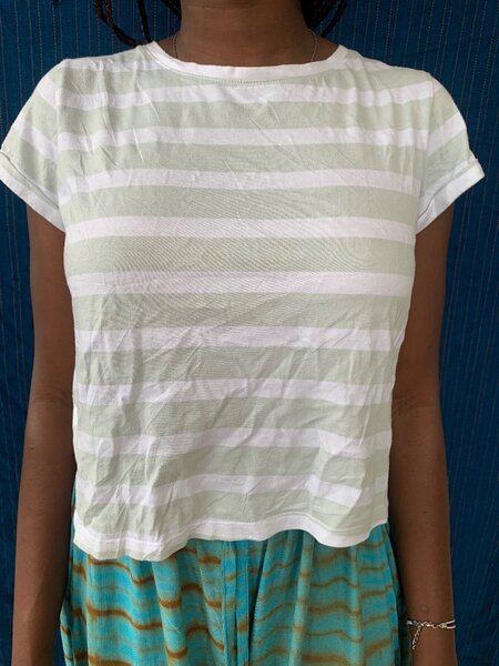 T-shirt à Rayures Vertes