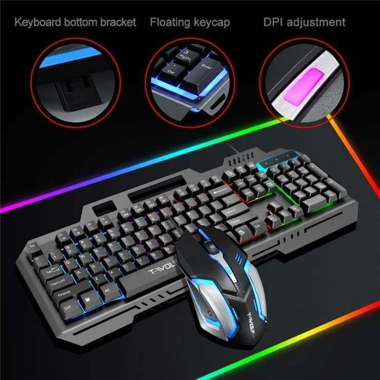 Clavier de jeu filaire rétro-éclairé à 104 touche avec sos f