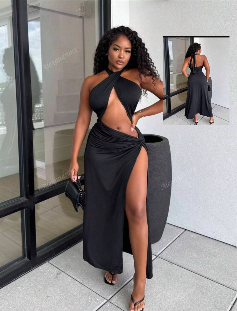 Robe Longue Élégante Fendue