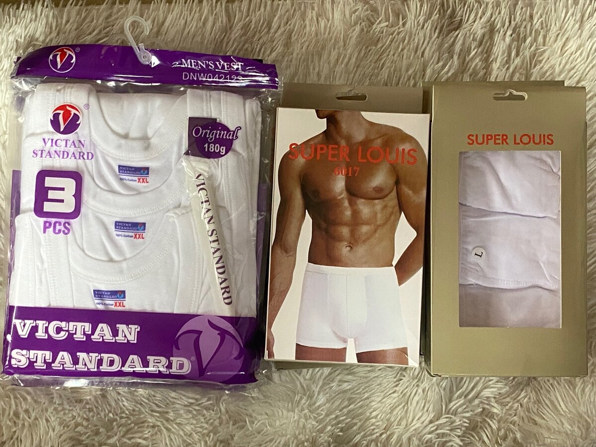 3 Pieces Men Singlet 3 Pieces Boxer Short