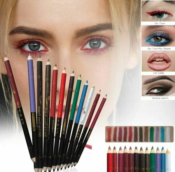 ( Pack Of 6 )2 In 1 Colors Eye Pencil Multipurpose Eye Pencl