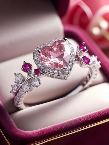 Bague de fiançailles cœur en argent