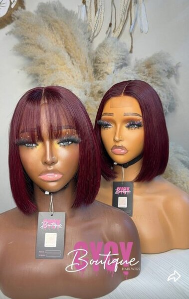 Perruque Carrée Rouge Frange