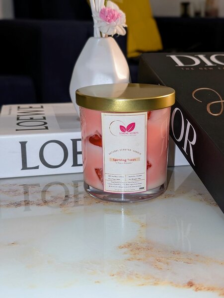 HANDMADE SCENTED CANDLE (SPARKLING TOAST)  (300g)