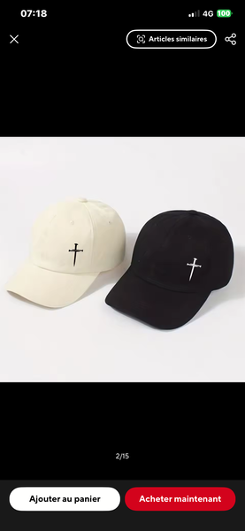 Casquettes brodées style croix