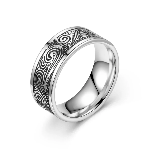 Bague Acier Inoxydable Gravée