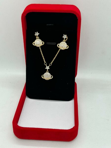 Parure bijou planètes or