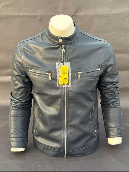 Veste en cuir moto homme