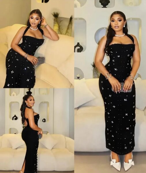 Robe longue noire élégante