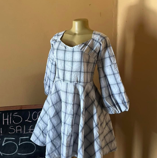 White checkered dress