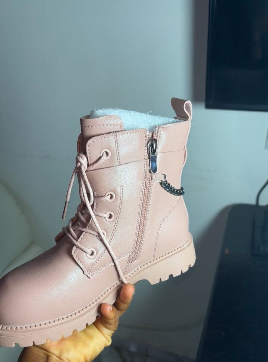 Bottes Femme en Cuir Rose