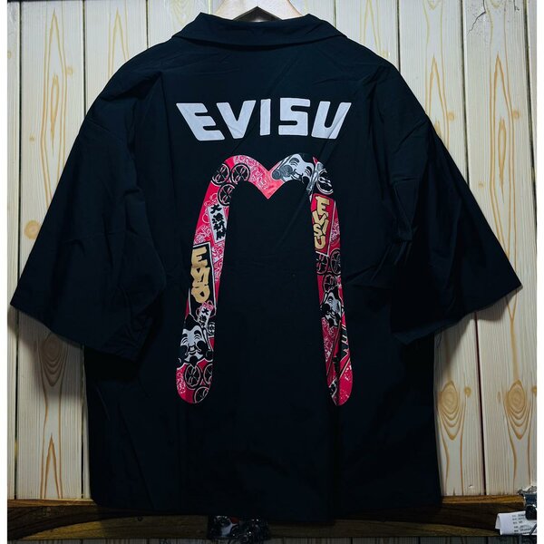 Chemise zippée noire Evisu