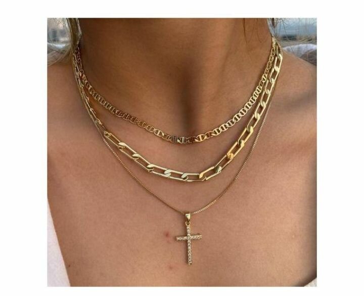 Lot de 3 chaînes plaqué