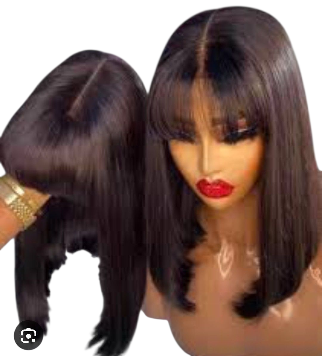 Perruque naturel à franges T12