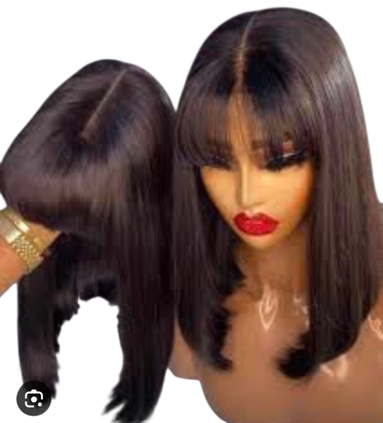 Perruque naturel à franges T12