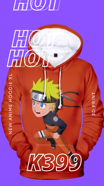 Original 3D print Anime Naruto Hoodie fashion