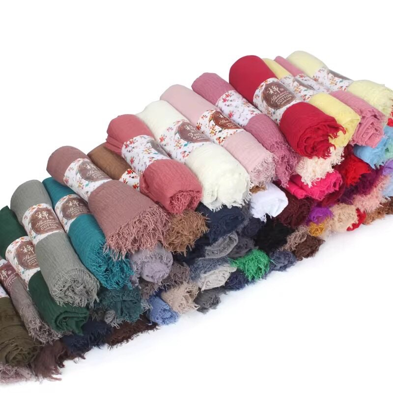 Crinkled cotton scarves(veils)