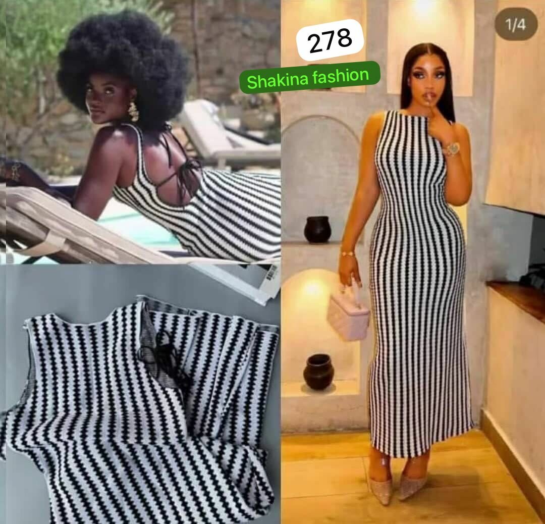 Robe longue rayée élégante