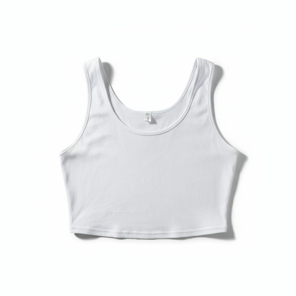 Débardeur court blanc femme