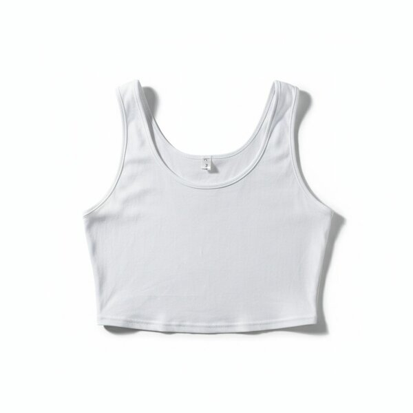 Débardeur court blanc femme