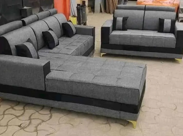 Ensemble canapé moderne gris et noir