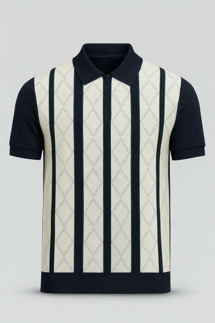 Polo en tricot rétro chic