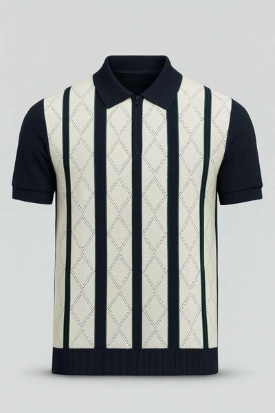 Polo en tricot rétro chic