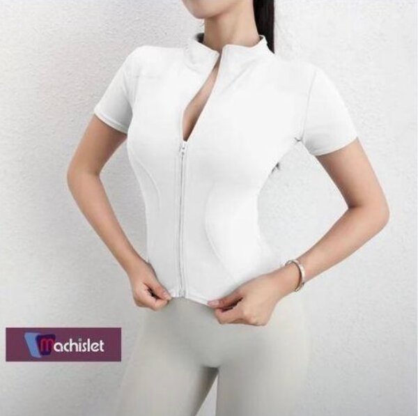 T-shirt ajustée à zip femme